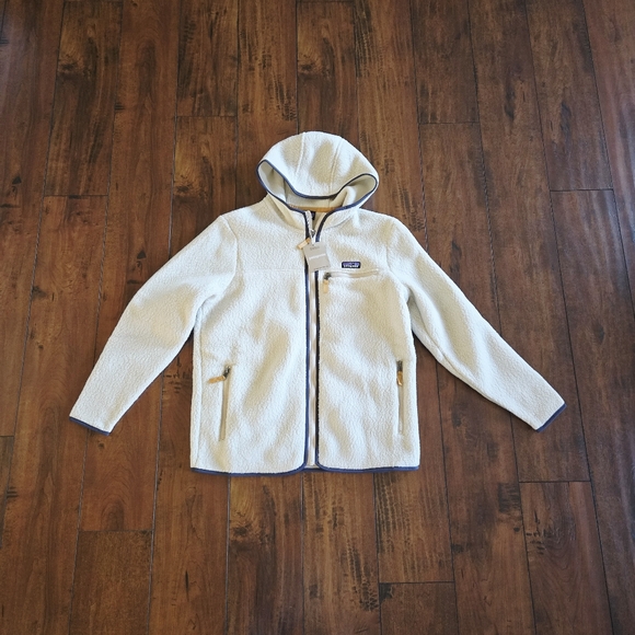 Patagonia Women's Retro Pile Fleece Warm Zipper Pockets Hoody Size Large - Picture 5 of 12